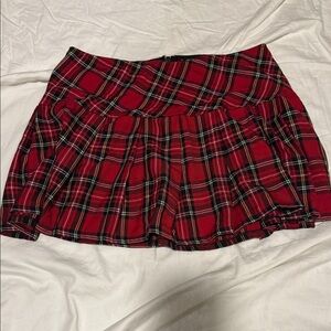 Tripp NYC Red Plaid Mini Skirt
